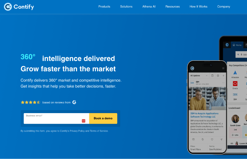 Contify homepage screenshot