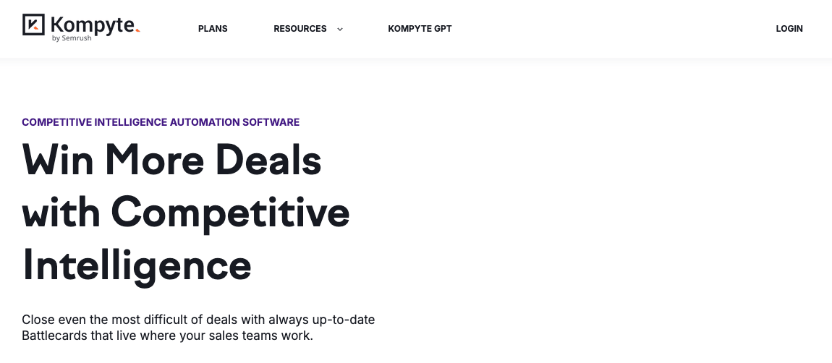 Kompyte homepage screenshot